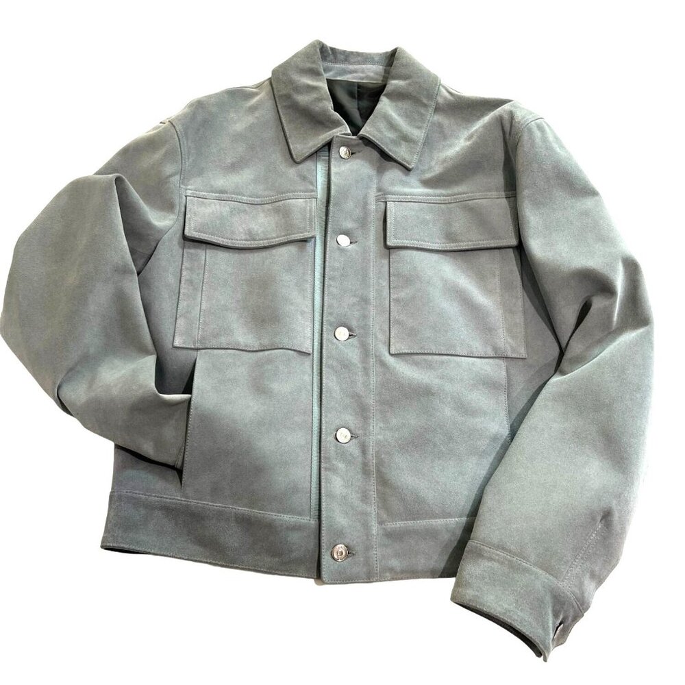 DIOR Men's Suede Leather Harrington Jacket in Blue